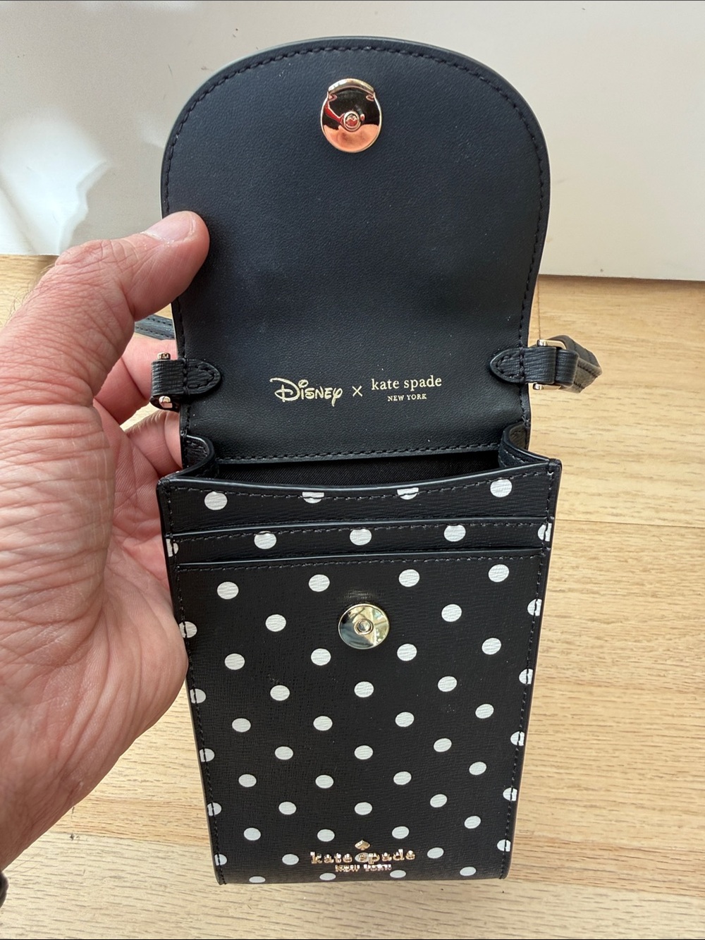 kate spade Black and Red Polka Dot Kids Crossbody with Bow Ears - Picture 2 of 3